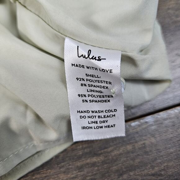 Lulus Mini Dress What a Stunner Sage Green Satin Asymmetrical Womens XL - Picture 6 of 9
